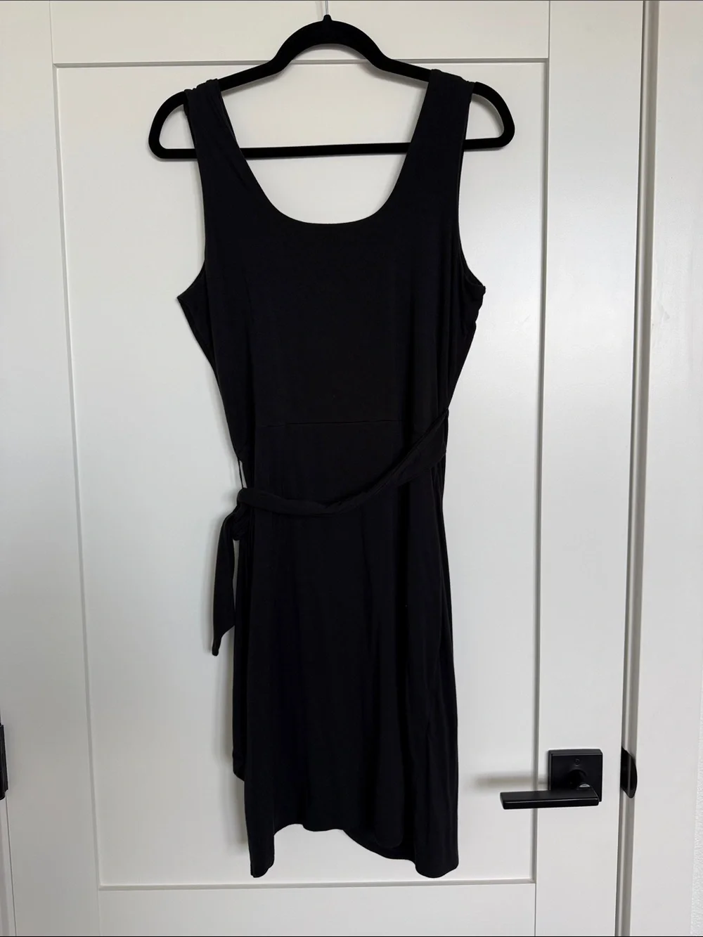 Little Black Tank Dress with Wrap Skirt - Picture 2 of 9